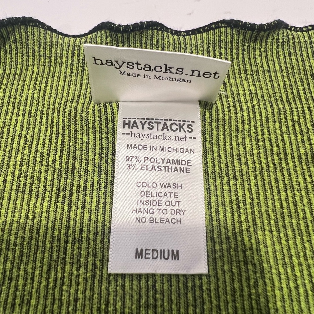 Haystacks NWOT Lime Green Ruffed Hem Skirt Designed & Sewn in Suttons Bay, MI - Picture 5 of 7